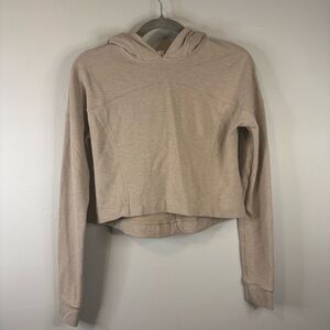 Lululemon Cropped Hoodie Oatmeal Beige Size 2
